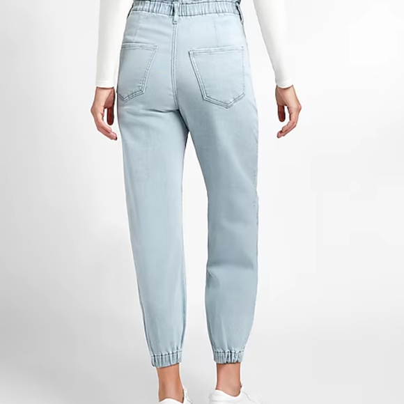 Express Super High Waisted Soft Knit Jean Joggers size 4 short - Picture 2 of 7